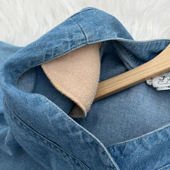 Vintage Y2K Embroidered Butterfly Denim Shirt Size Medium - Picture 5 of 12